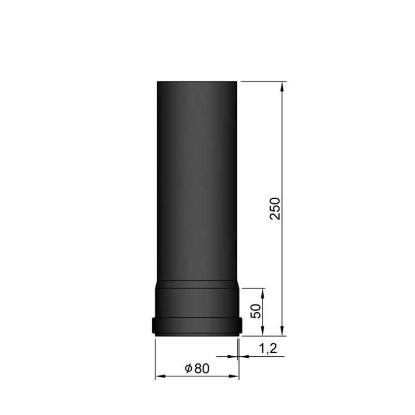 LIGE RØGRØR 8 CM Ø