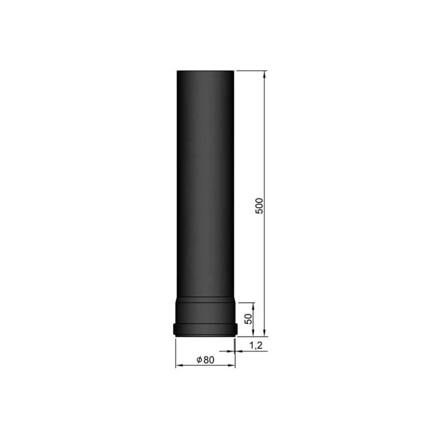 LIGE RØGRØR 8 CM Ø