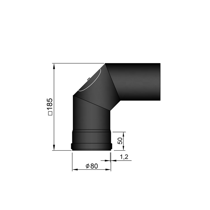 BØJNINGER MED RENSEKLAP 8 CM Ø