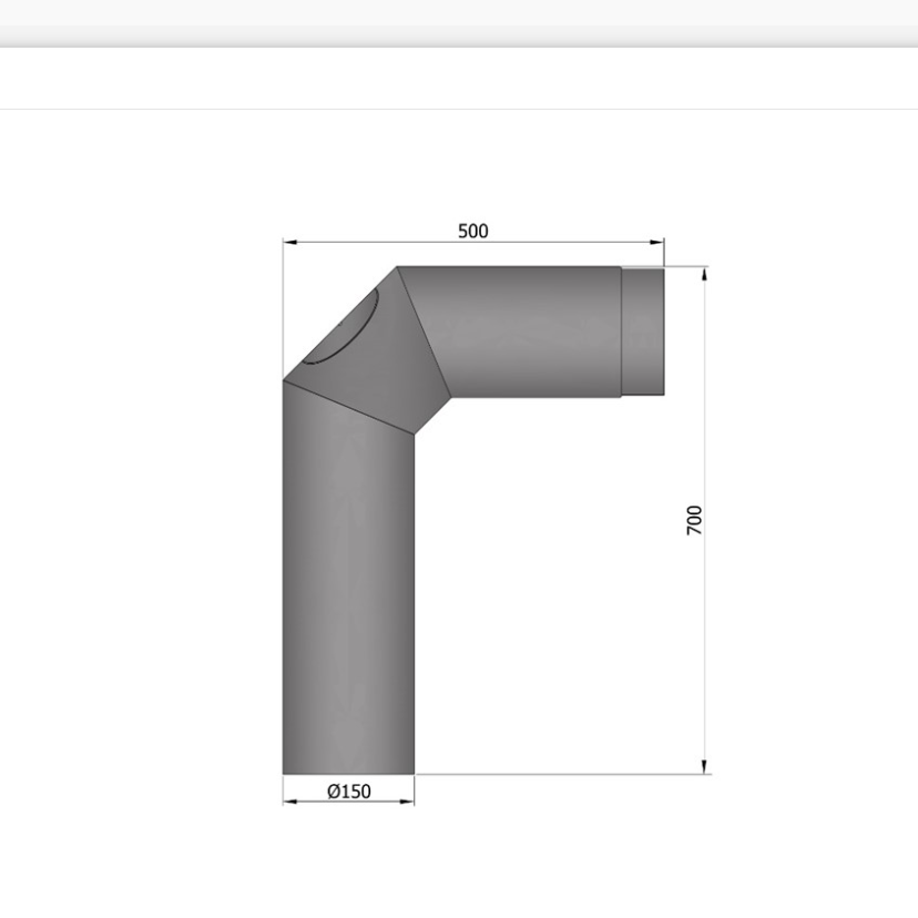 KNÆRØR 2X45 GRADER MED RENSEKLAP 15 CM Ø