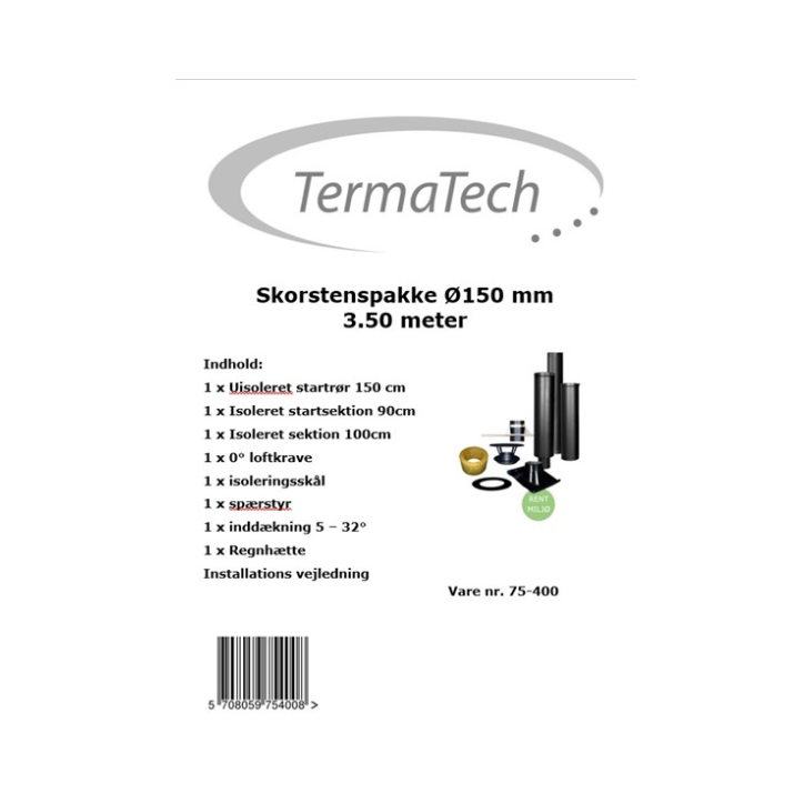 SKORSTENSPAKKER 15 CM Ø